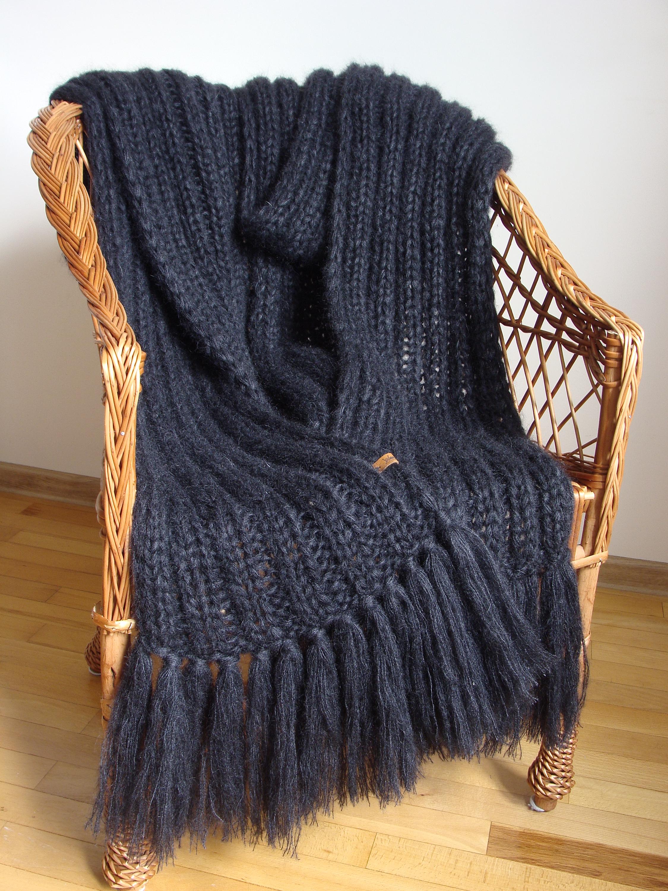 Oversized Mohair Knit Scarf: Extra Long Chunky Tassel Wrap - Etsy