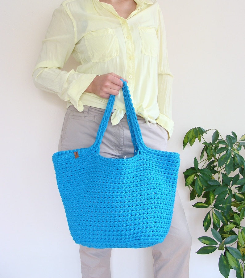 Cotton Basket Bag, Summer Crochet Bag, Beach Bag, Custom Bag With ...