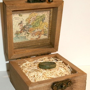 Medieval Bronze Ring in Display Chest - Authentic Middle Age Antique Jewelry