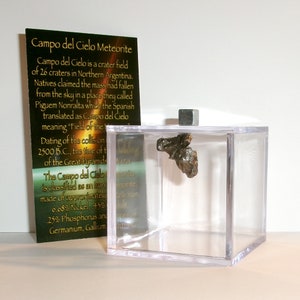 Meteorite Campo del Cielo | Authentic 5.7 gram Crystal with Display Cube | Space Lover Gift