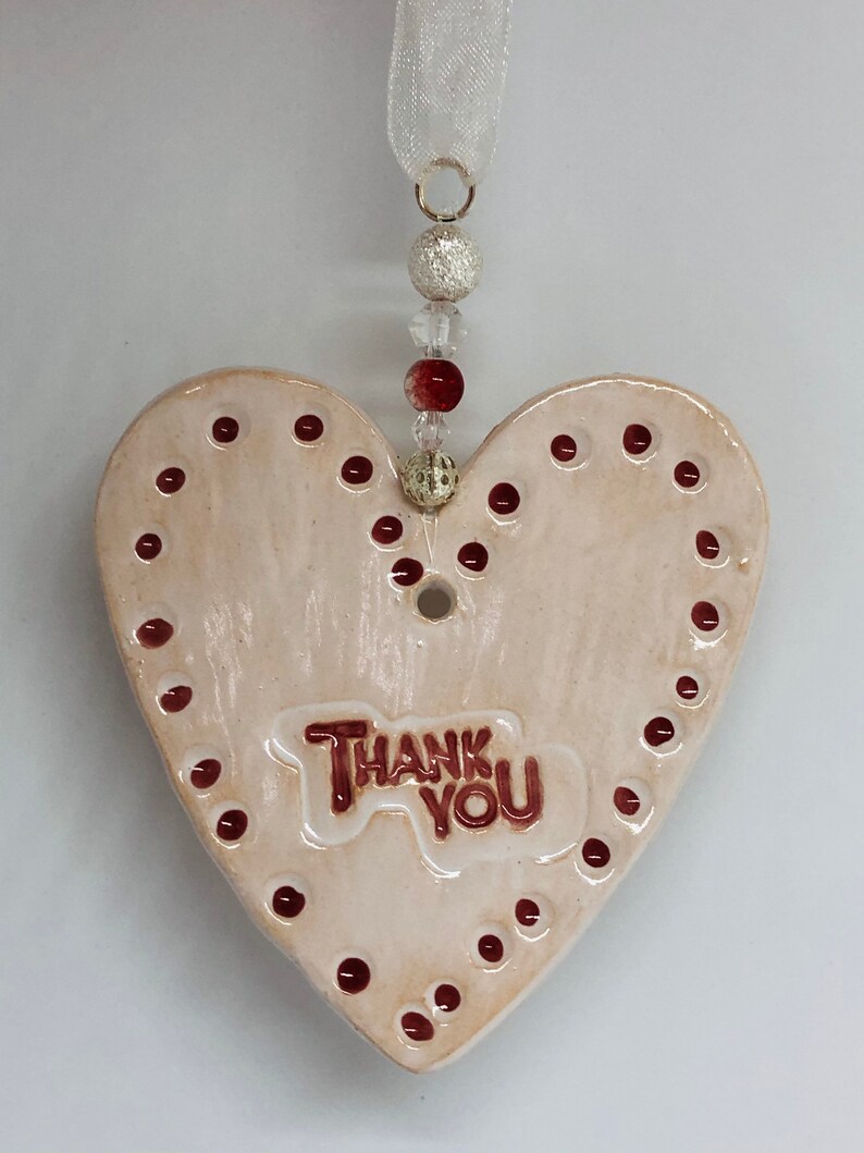 Thank You Pottery Heart Thanks Gift for Her Gift for Him Etsy