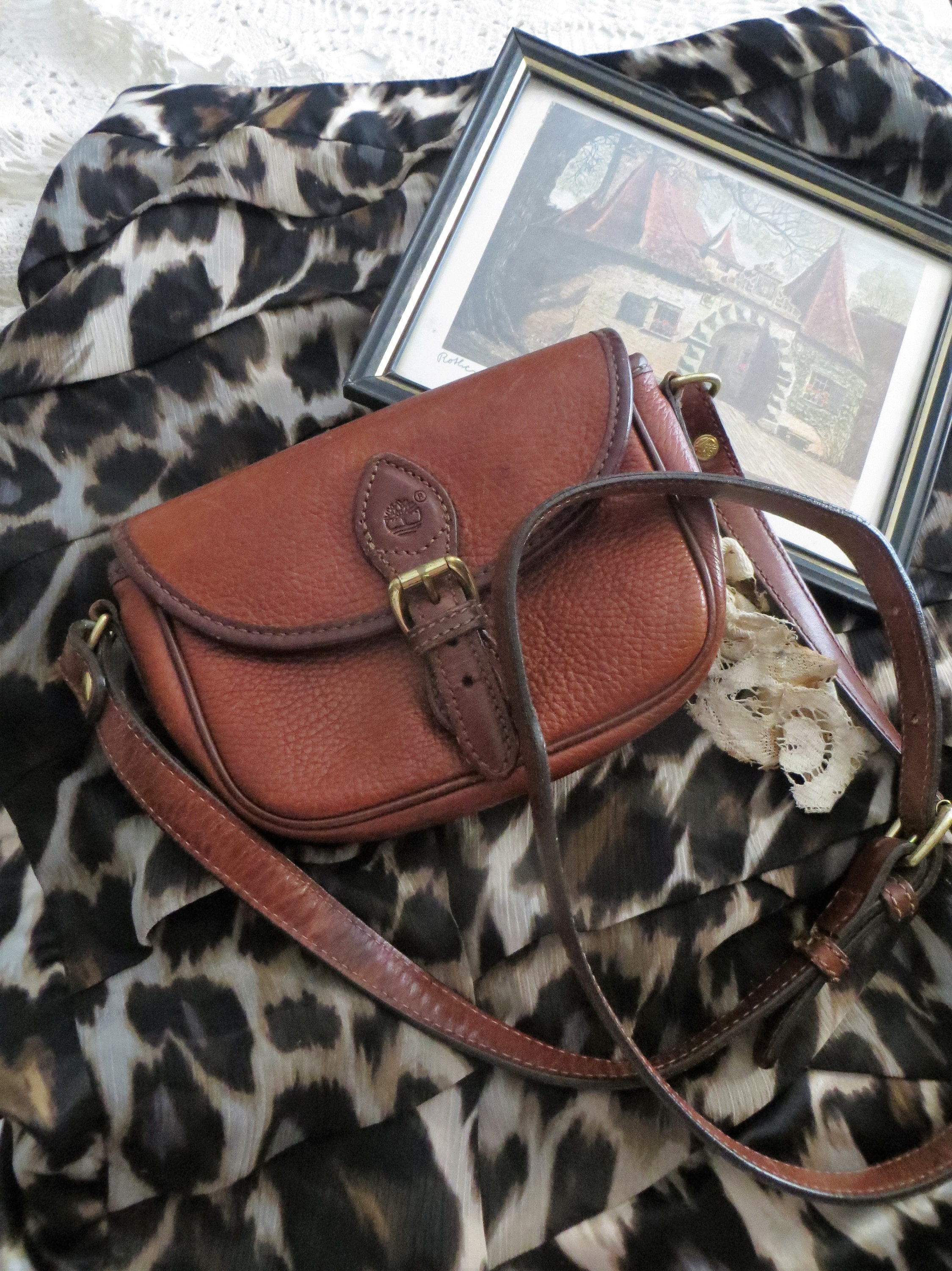 Vintage Timberland Bag Brown Leather Crossbody Purse Boho Etsy