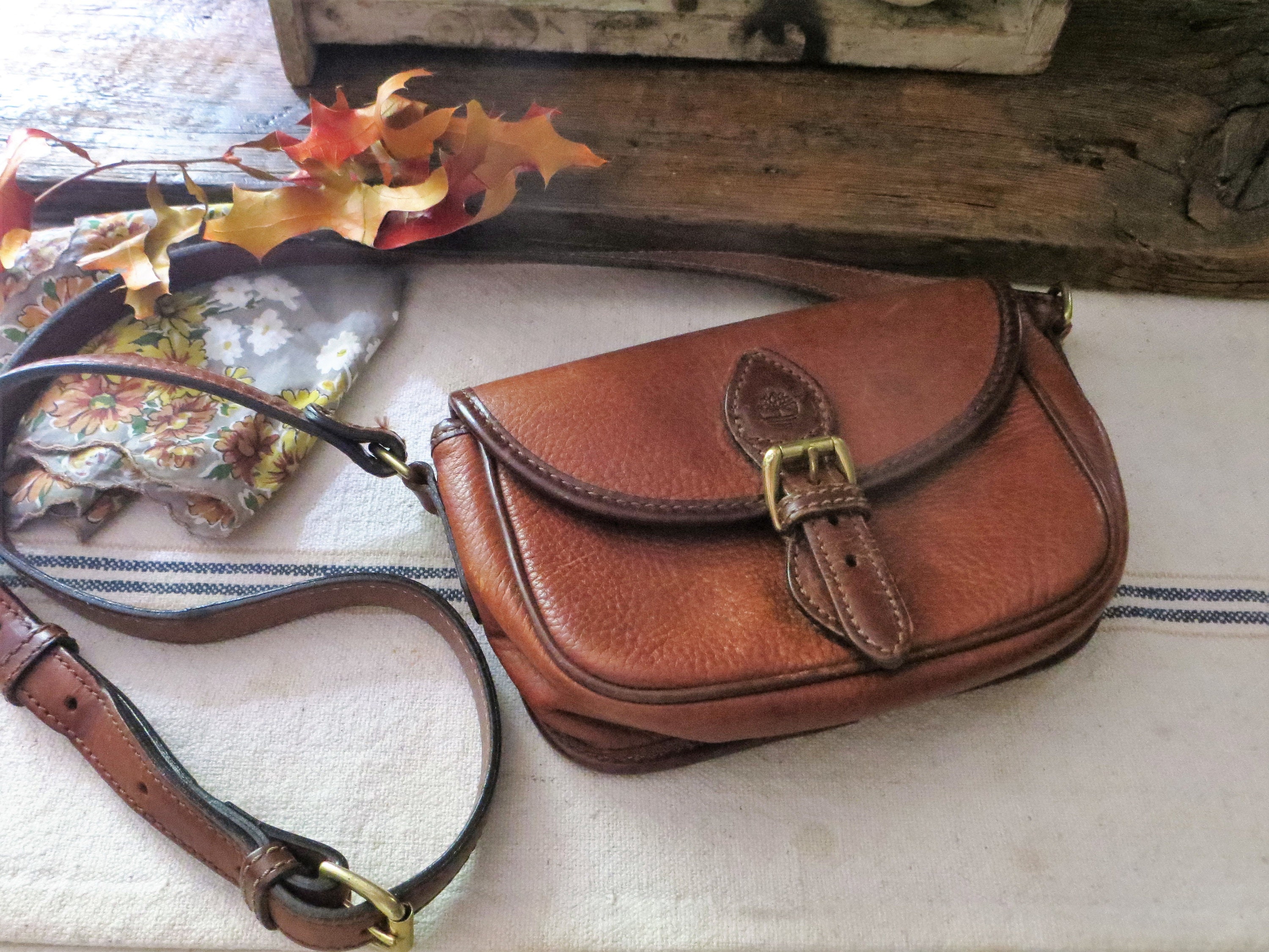 Vintage Timberland Bag Brown Leather Crossbody Purse Boho Etsy
