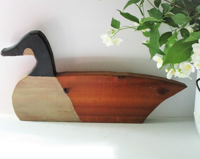 Vintage Large Carved Wood Canada Goose Sculpture Goose Doorstop Etsy