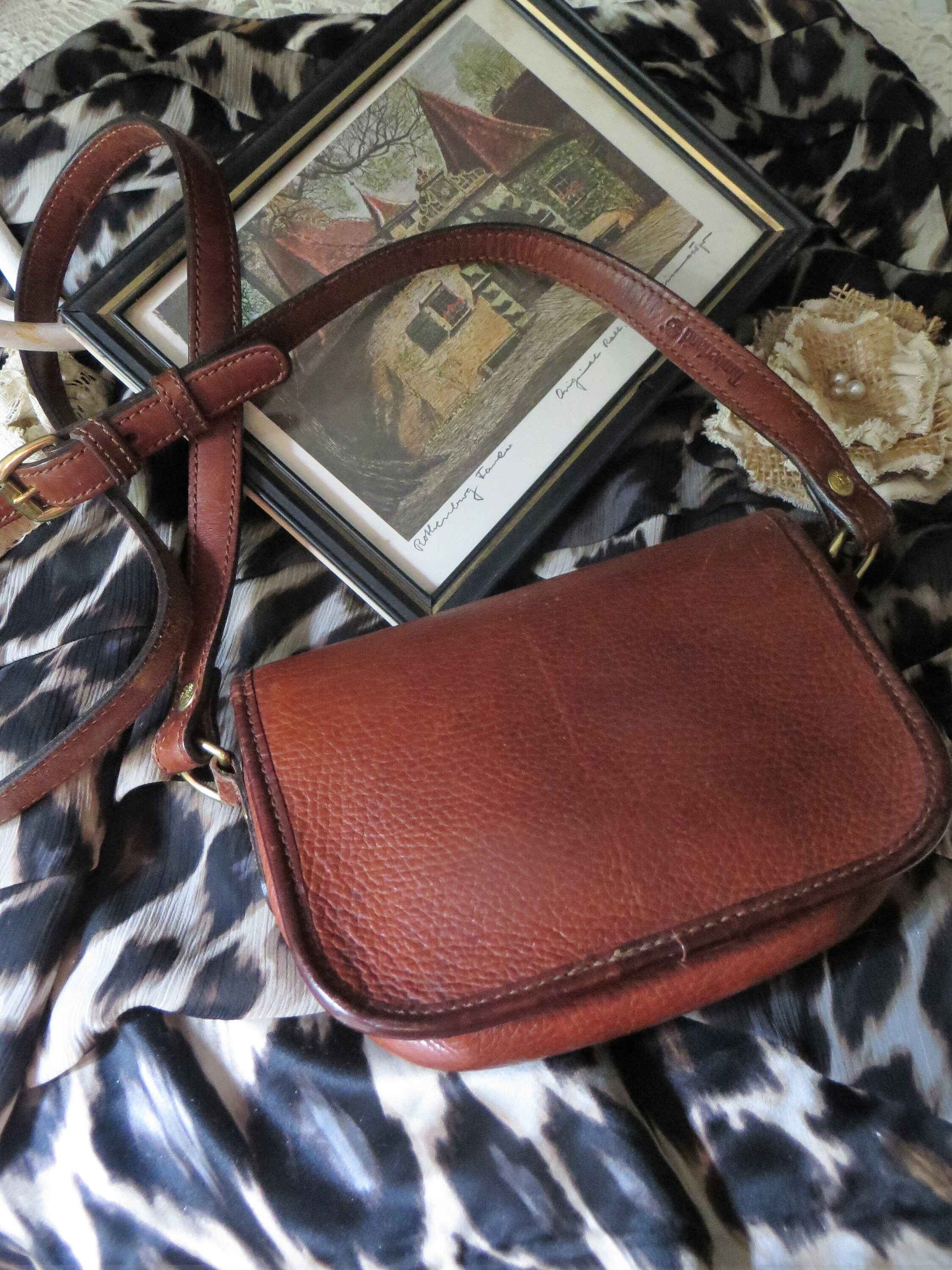 Vintage Timberland Bag Brown Leather Crossbody Purse Boho Etsy