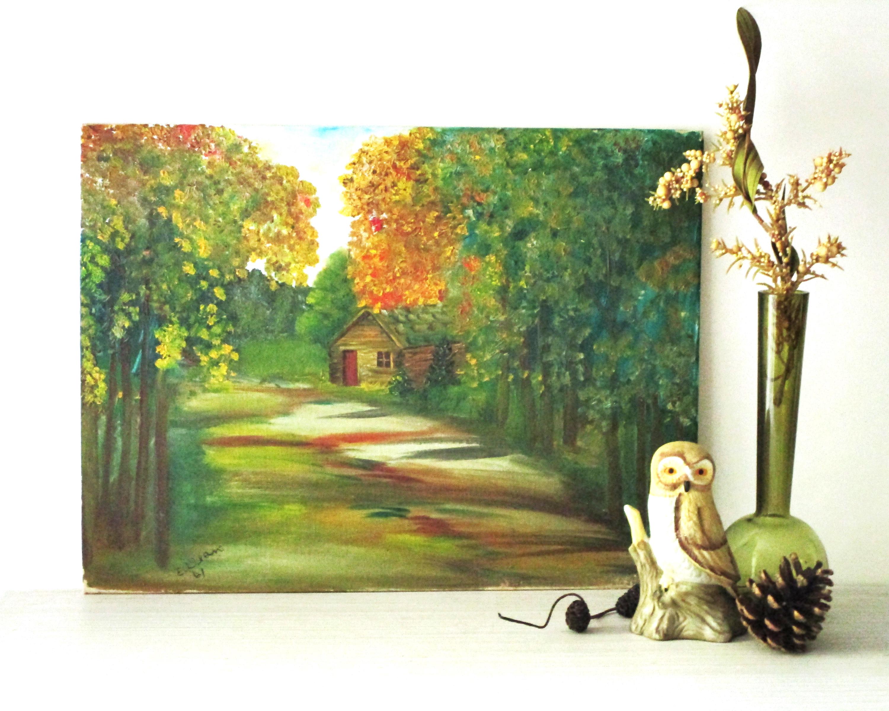 Vintage Signed Forest Oil Paintings - Etsy