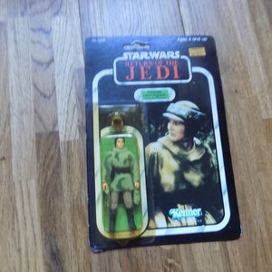 Star Wars Return of the Jedi Princess leia Organa in combat poncho Action FigureVintage 1980&#39;s Toys black card Kenner