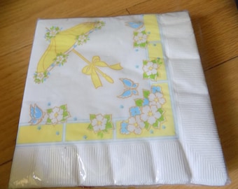 Vintage Bridal or Baby Shower Napkins: Floral Party Decor