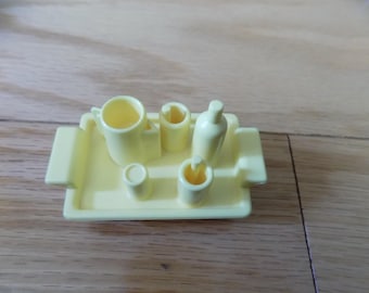 Vintage Fisher Price Loving Family Dollhouse Furniture: Playskool Tray Cups Glasses Pitcher