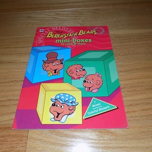 The Berenstain Bears Mini Boxes to Color & Share Vintage Coloring Book Unused Activity book