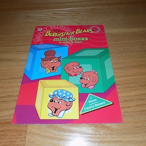 The Berenstain Bears Mini Boxes to Color & Share Vintage Coloring Book Unused Activity book