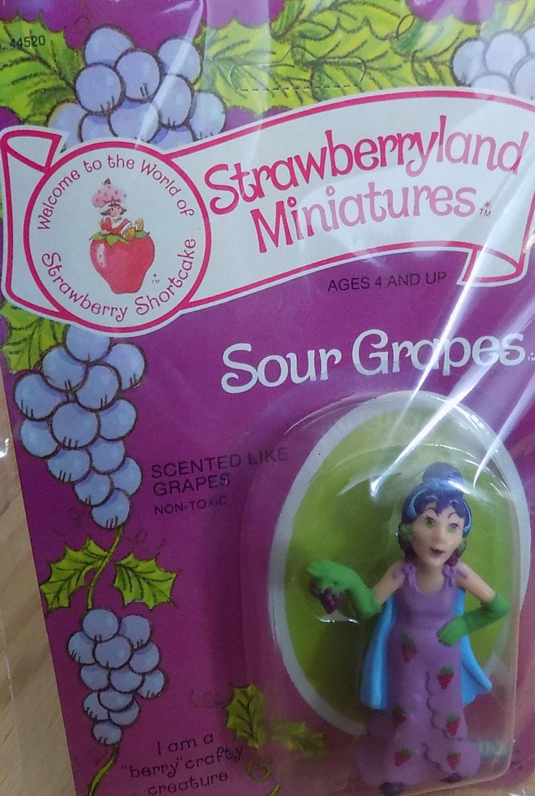 Vintage Strawberry Shortcake Sour Grapes Miniature - Sealed 1982