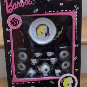 Barbie Miniatura Juego de té nostálgico Juguetes antiguos Muñecas Figura de acción Mattel Muñecas Mattel Nuevo coleccionable Mattel