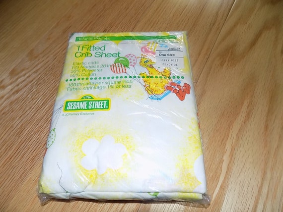 Sesame Street Fitted Crib Sheet Vintage Jc Penney New Sealed Etsy