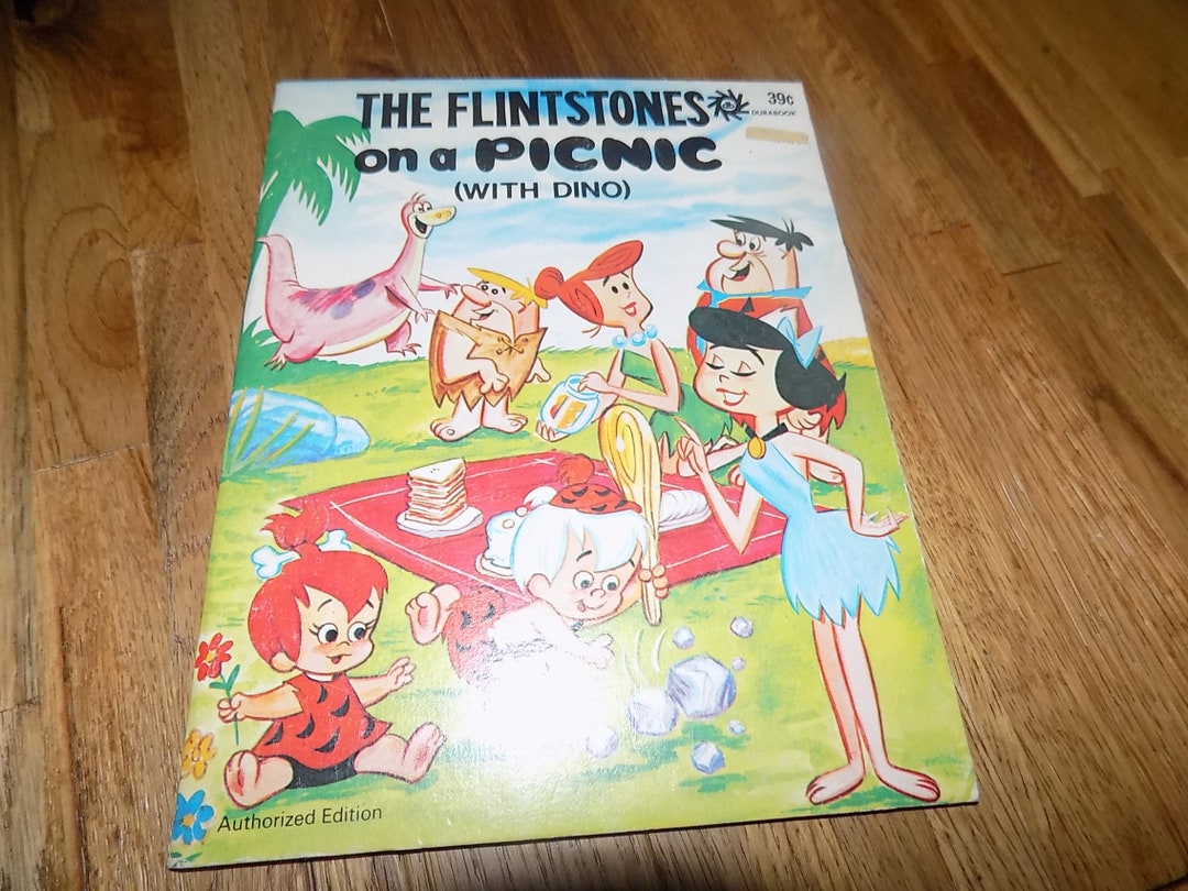The Flintstones on a Picnic With Dino Stories Children's Book Picture