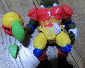 Vintage 1990er Jahre TMNT Leo T.D. Tossin' Actionfigur mit Zubehör