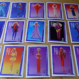 Cartes à collectionner Barbie 1986 Faits mode Mattel 1990 Lot de 17 Faits amusants