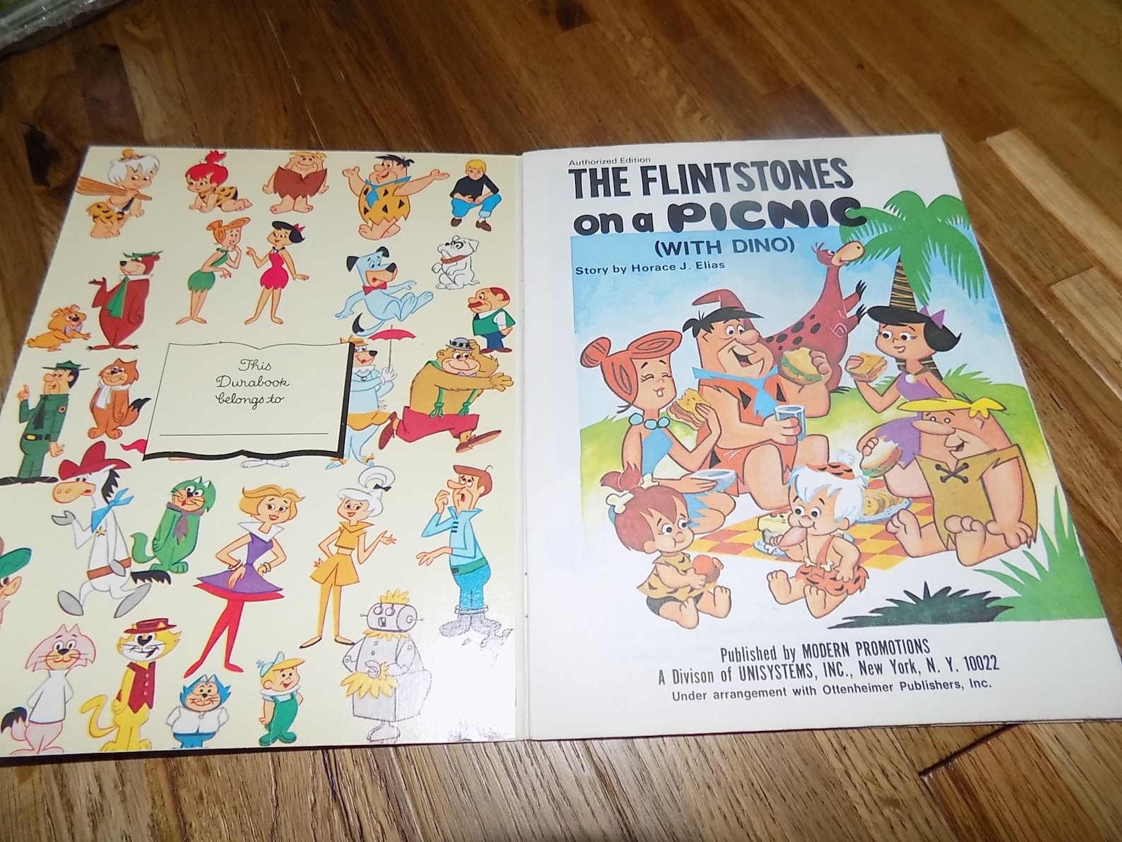 The Flintstones on a Picnic With Dino Stories Children's Etsy
