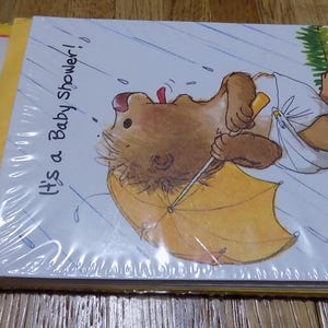Suzy Zoo Baby Shower Invitations Invites Stationery note cards notes vintage Bear Spaffold