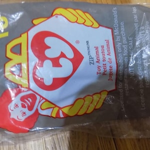 Ty Beanie Babies Baby ZIP Vintage McDonald&#39;s Happy Meal Toy Doll Stuffed Animal Cat