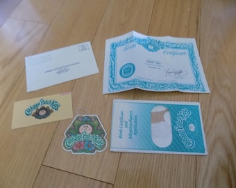 Cabbage Patch Kids Birth Certificate CPK: Carmody Parry Growing Hair doll