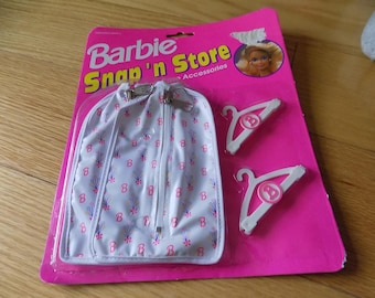 Barbie Snap N Store Hangers Mattel Doll vintage Wit Roze Hanger Kledingaccessoires