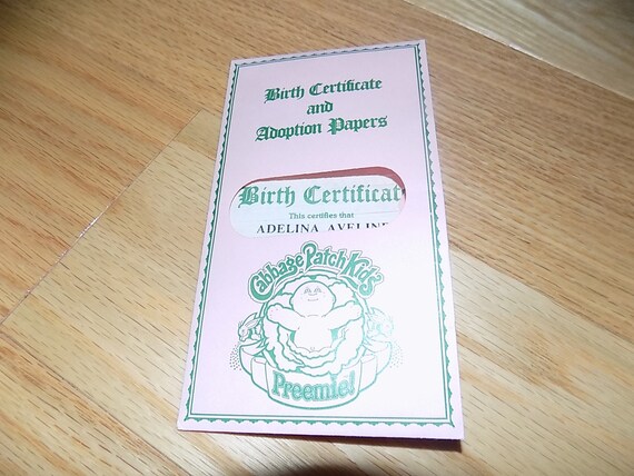 cabbage patch adoption papers