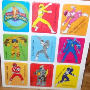 Mighty Morphin Power Rangers STICKERS Ranger Vintage Toys Doll
