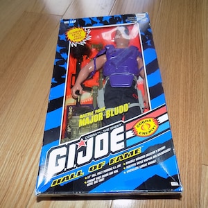G I JOE  Doll vintage Action Battle Pack Major Bludd Soldier Box 1996 Dolls Hasbro Action Figure Toys Hall of Fame Cobra Enemy 12&quot;