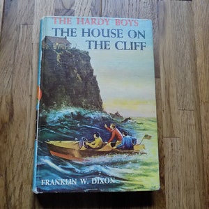 Hardy Boys The House on the Cliff Brown end pages Vintage Book Franklin W Dixon Hardy boy Mystery Story Mysteries