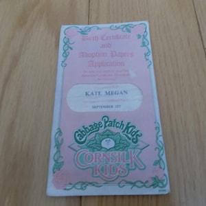 Cabbage Patch Kinderadoptiepapieren Geboorteakte CPK Kate Megan Cornsilk Kids