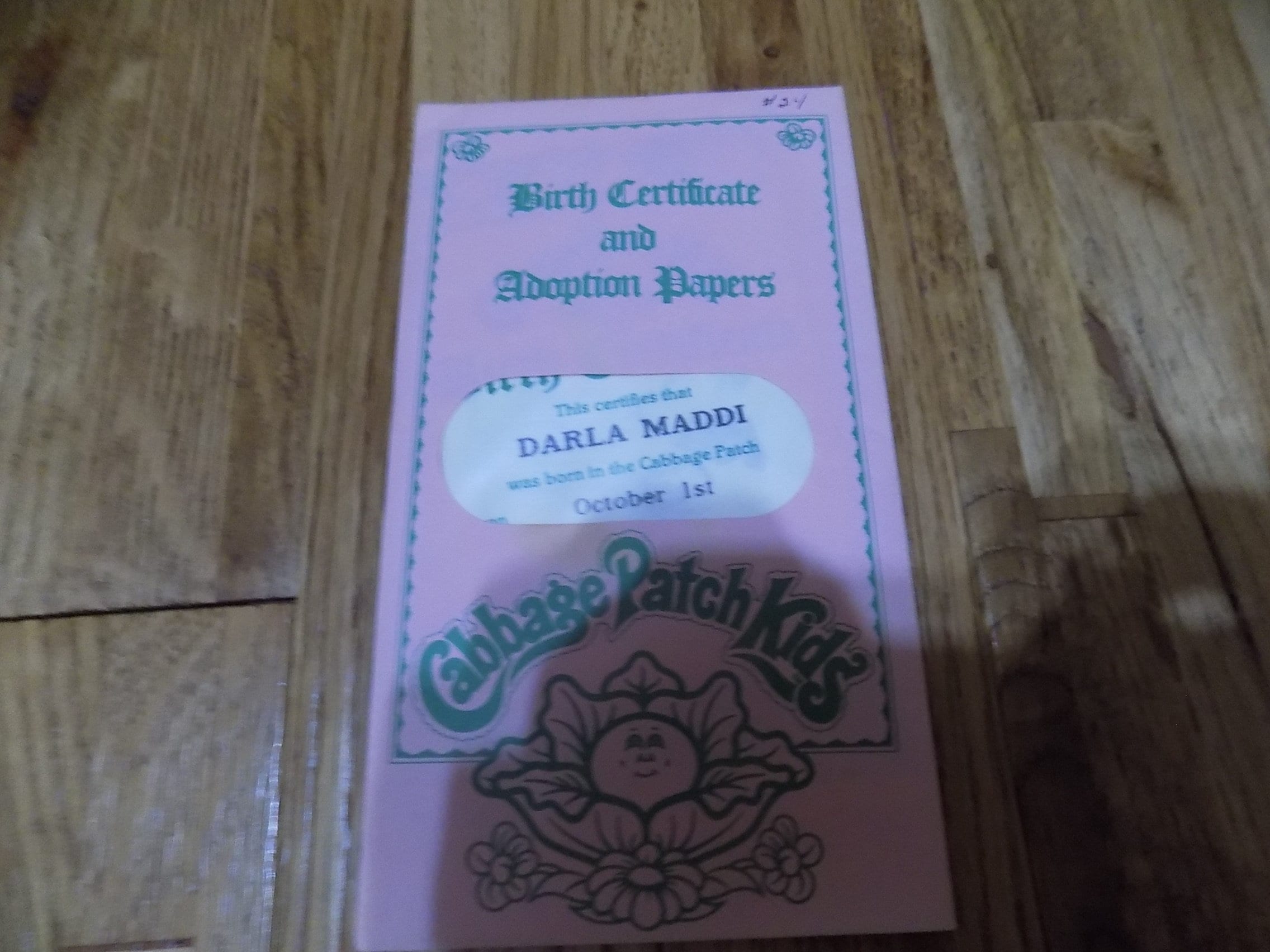 Cabbage patch adoption best sale papers