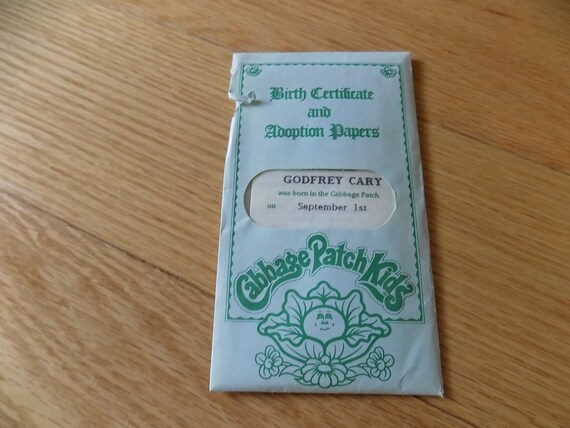 Cabbage Patch Kids Adoption Papers Birth Certificate CPK - Etsy