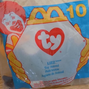 Ty Beanie Babies Lizard Lizz Vintage McDonald&#39;s Happy Meal Toy Doll Stuffed Animal