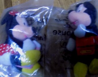 Mini Bean di peluche Topolino e Minnie sigillati, Kellogg's 2001