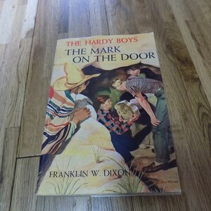 Hardy Boys The Mark on the Door Brown end pages Vintage Book Franklin W Dixon Hardy boy Mystery Story Mysteries
