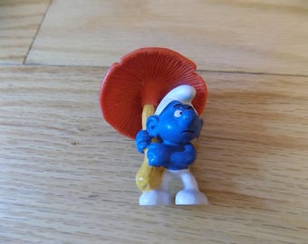 SMURFS Vintage Peyo Action Figure: Miniatures PVC Toy Smurf Mushroom
