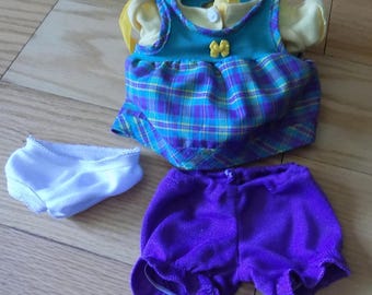 Vintage Cabbage Patch Kids Outfit: 16" CPK Doll Backpack Jumper Shorts Underwear