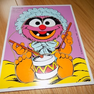 Baby Animal Playskool Tray Puzzle Frame Puzzles 1980's Vintage Jigsaw Puzzles Day Care Childrens Toy Dolls Playskool