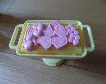 Vintage Fisher Price Loving Family Dollhouse Furniture: BBQ grill meat food