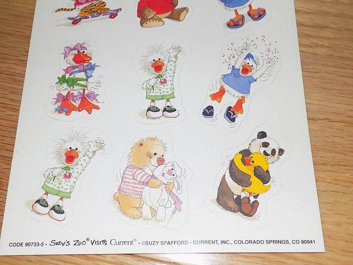 Suzy's Zoo Vintage STICKER sheet Stickers Current Etsy