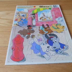 Pound Puppies Tray Puzzle Frame Puzzles 1980&#39;s Vintage Jigsaw Puzzles Day Care Childrens Toy Dolls Children