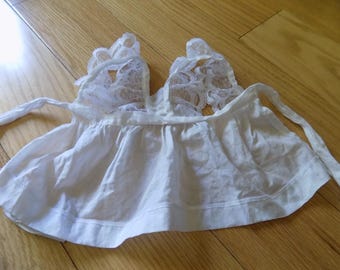 American Girl Doll Smock Apron: White Pleasant Company Retired 18-inch Doll Clothes