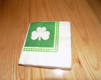 St Patricks Day Napkins Vintage Party Decor Favors Beverage Napkin Clover Irish Saint Paddy Day Paper Party Supplies