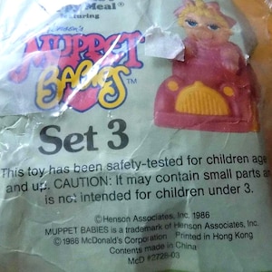 Muppets Babies McDonald&#39;s Happy Meal Toy Vintage 1986 Muppet Babies Action Figure