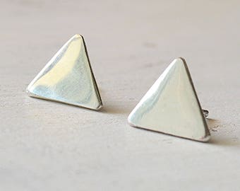 Sterling silver earrings,triangle earrings,silver earrings,silver stud earrings,simple earrings,sterling silver,dainty earrings,silver studs