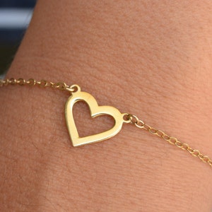 Gold bracelet, heart bracelet,charm bracelet,gold filled bracelet,simple bracelet,love bracelet,friendship bracelet,minimalist gold bracelet