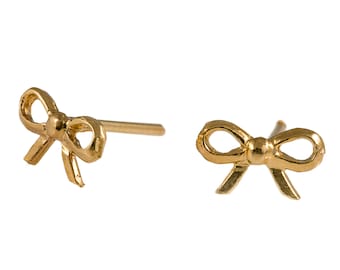 Gold earrings,bow earrings, simple gold earring, stud earrings, everyday earrings, tiny earrings A552