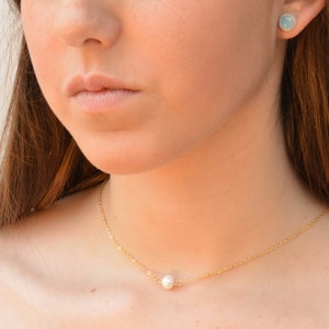 Dainty Pearl Necklace,Simple Pearl Necklace, 14k Gold Filled, Silver or Rose Gold Chain,Everyday Necklace,Pearl Necklace Gold,Gift For Her