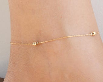 Dainty Anklet,anklet gold,gold bead anklet,Gold Filled anklet,Minimalist anklet,gold ankle bracelet,Gold chain anklet,delicate gold anklet